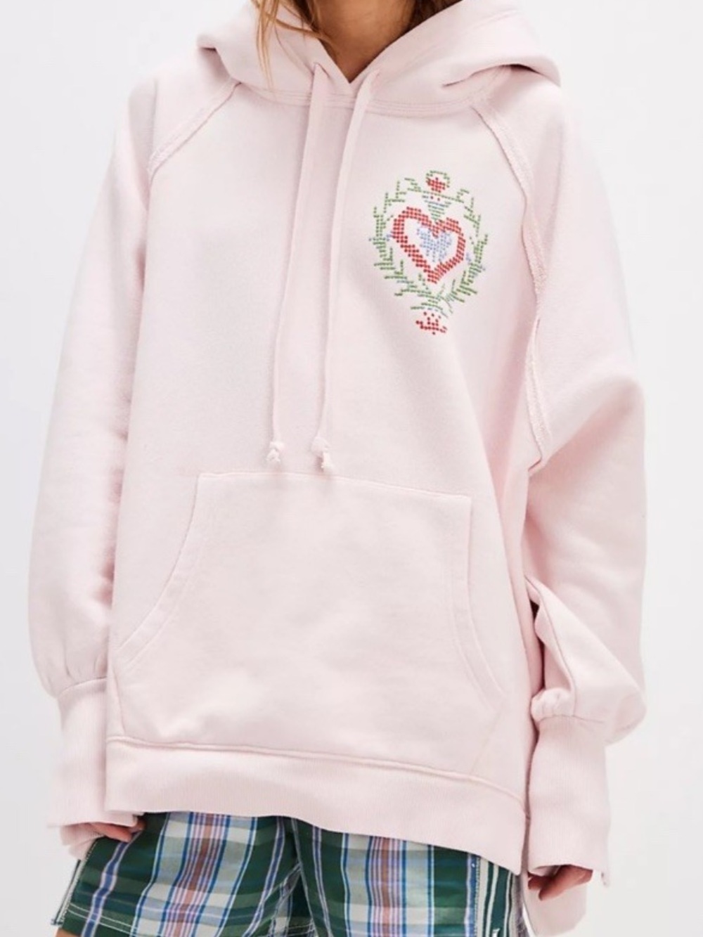 Free People Keepsake Hoodie Valentine’s Heart **flawed